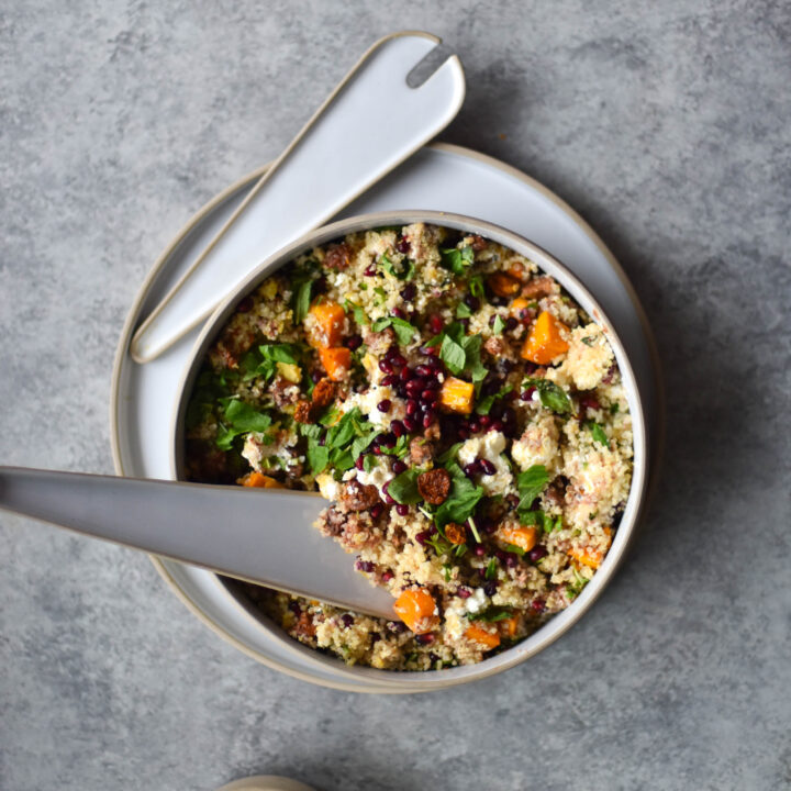 Quinoa salad with spiced lemon butter and roasted pumpkin Eats