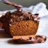Gluten free spiced pumpkin loaf with chocolate chai buttercream from www.georgeats.com