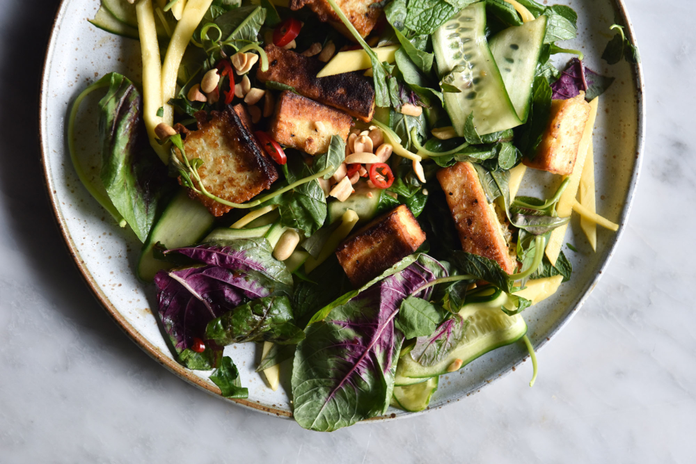 Vegan Vietnamese salt and pepper tofu salad with kinda nuoc mam ...