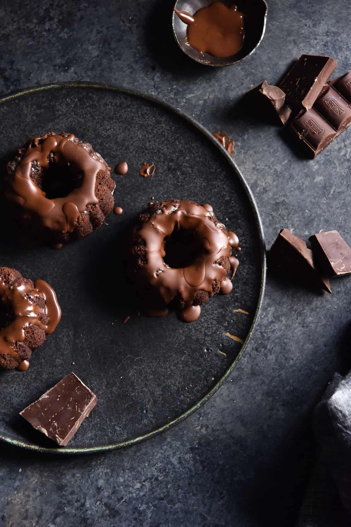 Flourless chocolate rum bundt cakes from www.georgeats.com