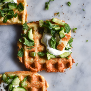 Three ingredient potato waffles (that are gluten free, grain free and FODMAP friendly) from www.georgeats.com