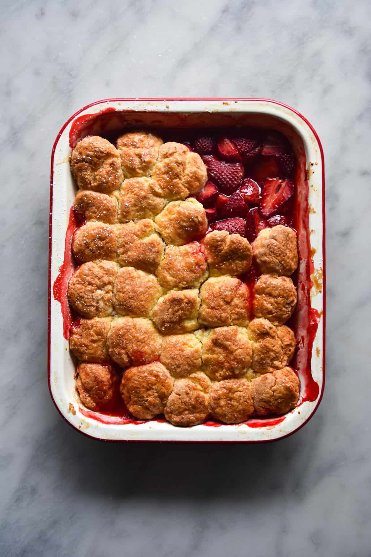 Gluten free strawberry cobbler (FODMAP friendly)