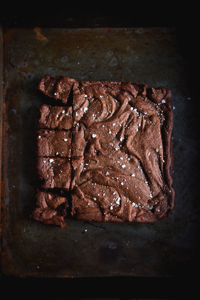 Gluten free nut free brown butter and sea salt brownies from www.georgeats.com