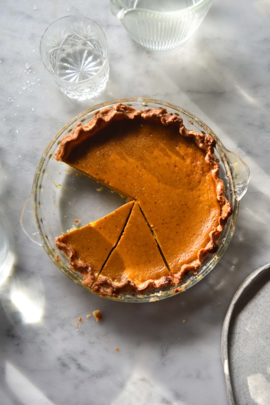 Gluten free pumpkin pie with easy, flaky pastry and a refined sugar ...