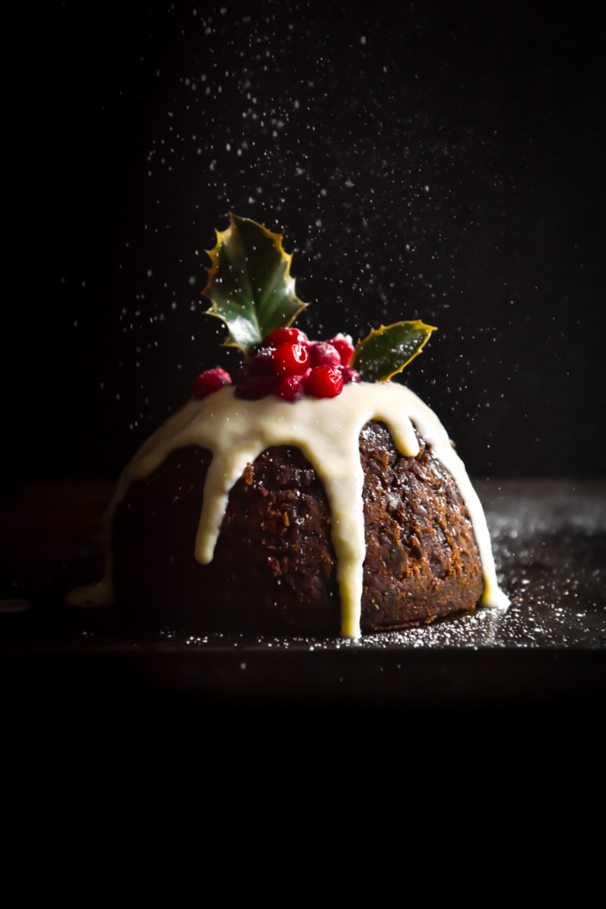 FODMAP friendly Christmas pudding that is completely fruit free. Gluten and grain free, adaptable to be dairy free and suitable for fructose intolerant friends. Recipe from www.georgeats.com | @georgeats