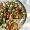 FODMAP-friendly tomato and cucumber salad from www.georgeats.com