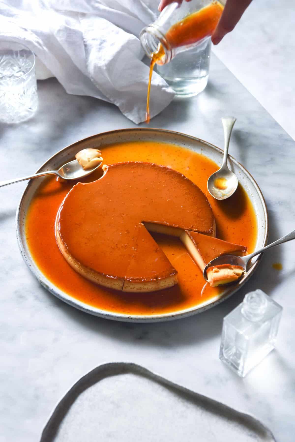 Lactose free and FODMAP friendly creme caramel from www.georgeats.com