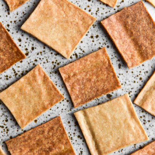 Gluten free sourdough discard crackers with brown butter. FODMAP friendly and nut free - the perfect solution to maintaining a no-waste gluten free sourdough starter. Recipe from www.georgeats.com