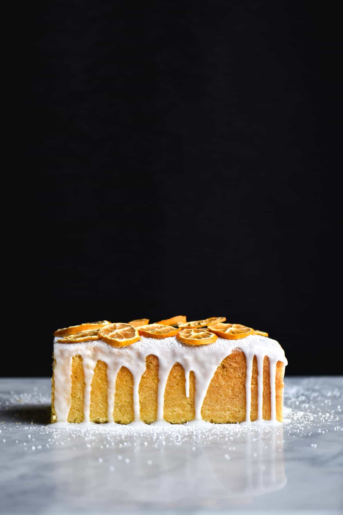 Gluten free lemon drizzle cake (FODMAP friendly, nut free, no xanthan