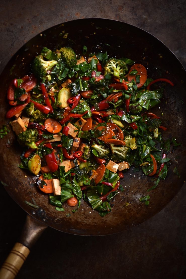 FODMAP friendly vegetarian stir fry