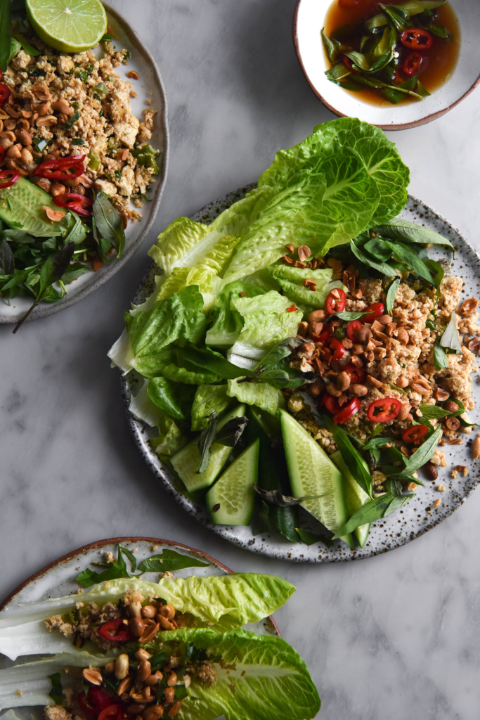 FODMAP friendly tofu larb (vegan, nut free option) - George Eats