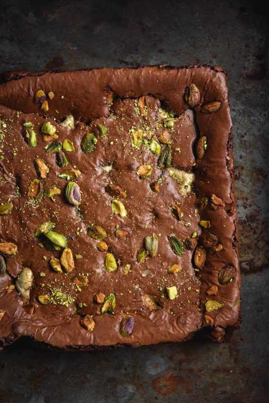 Halva and pistachio brownies (gluten free, grain free) Eats