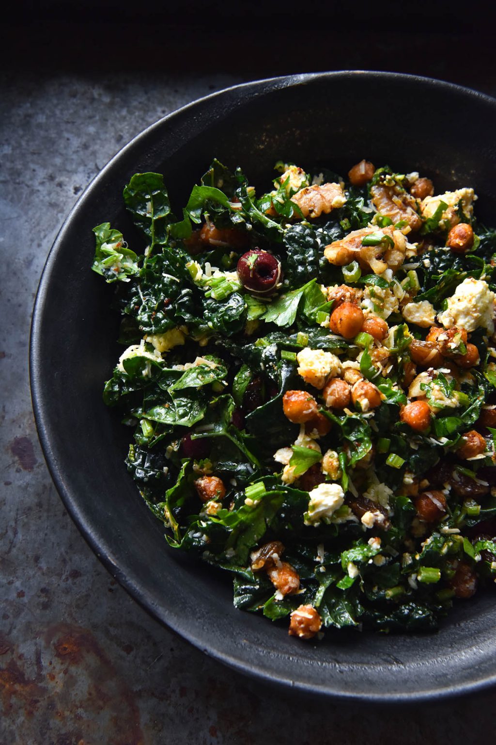 Kale, feta and crispy chickpea salad Eats