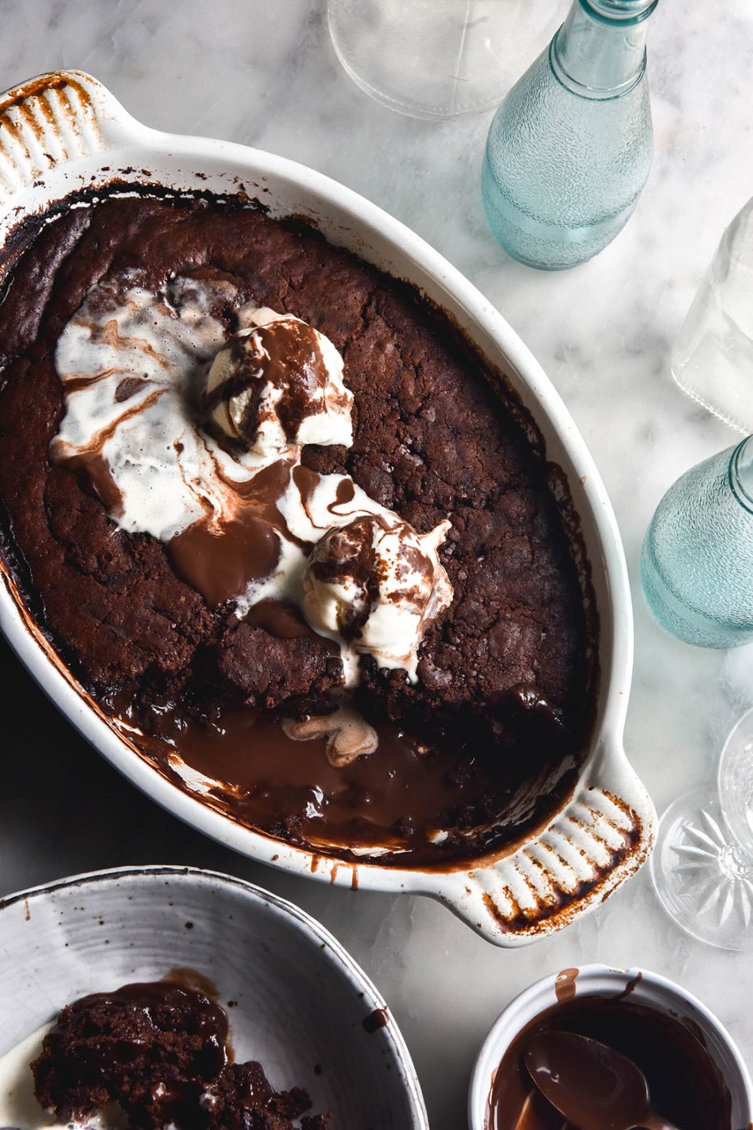 Gluten free chocolate self saucing pudding (egg free) - George Eats