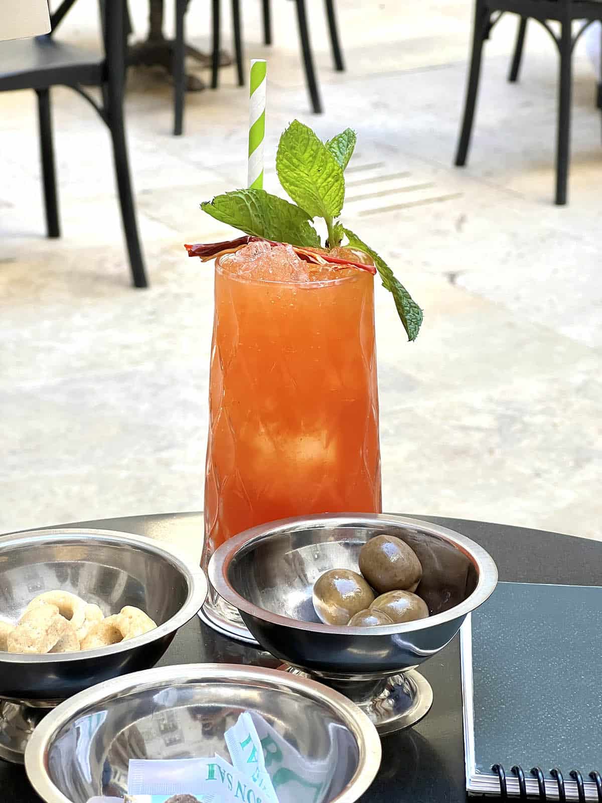 An image of a chilli flavoured cocktail are Cortile Verga 