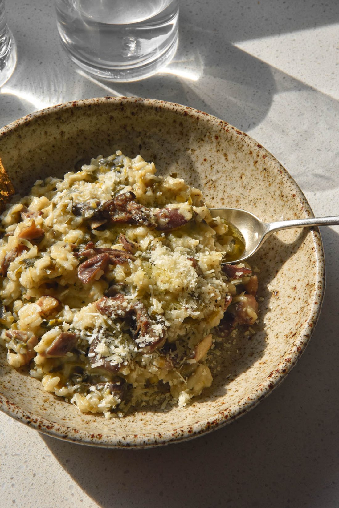 Low FODMAP mushroom leek risotto Eats