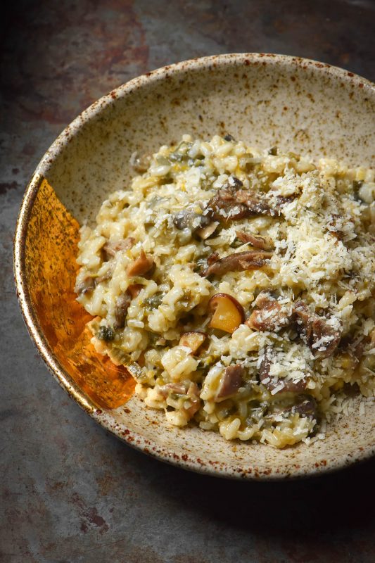 Low FODMAP mushroom leek risotto Eats