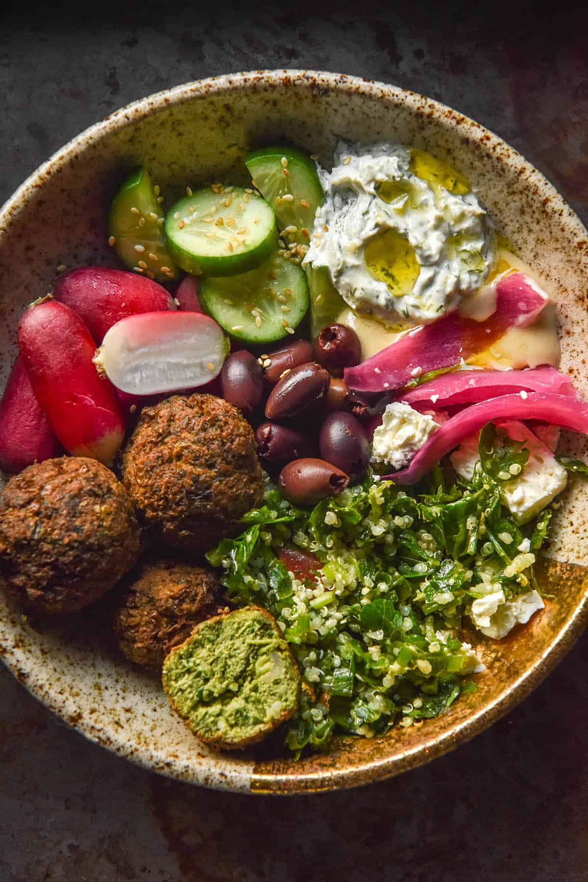 Low FODMAP falafel bowls