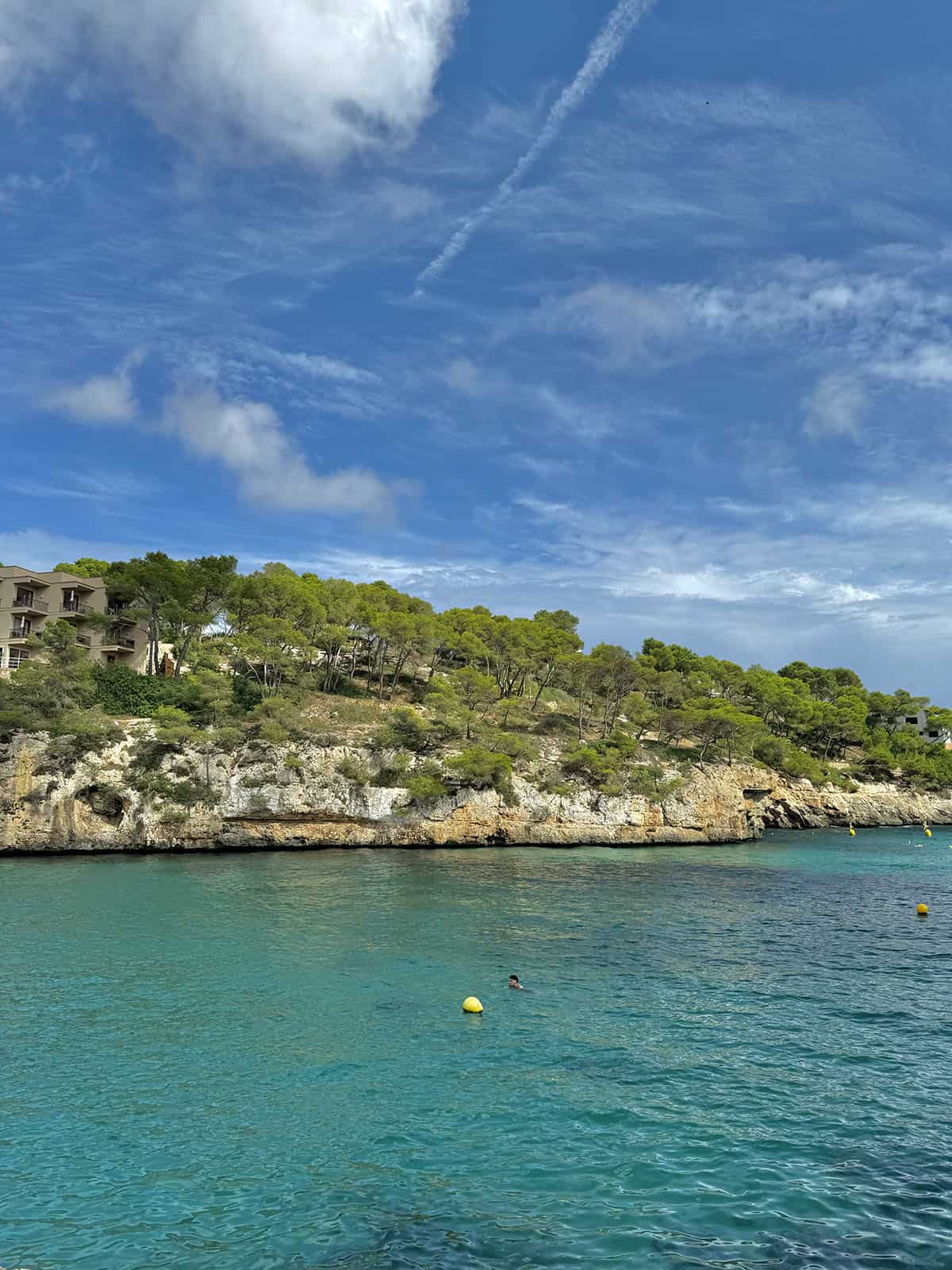 An image of the water and cliffs of Cala Santanyi, Mallorca 