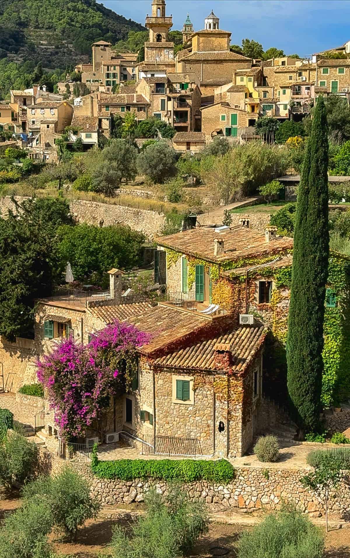 An image of Valldemossa taken from mirador de Valldemossa 