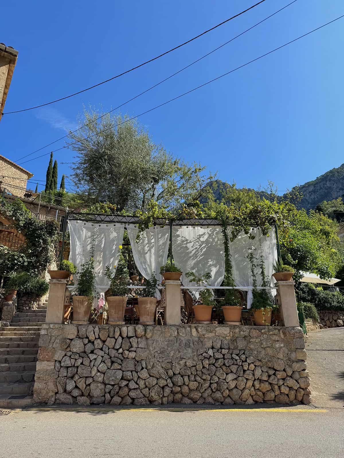 A restaurant on the Main Street of Deia, Mallorca