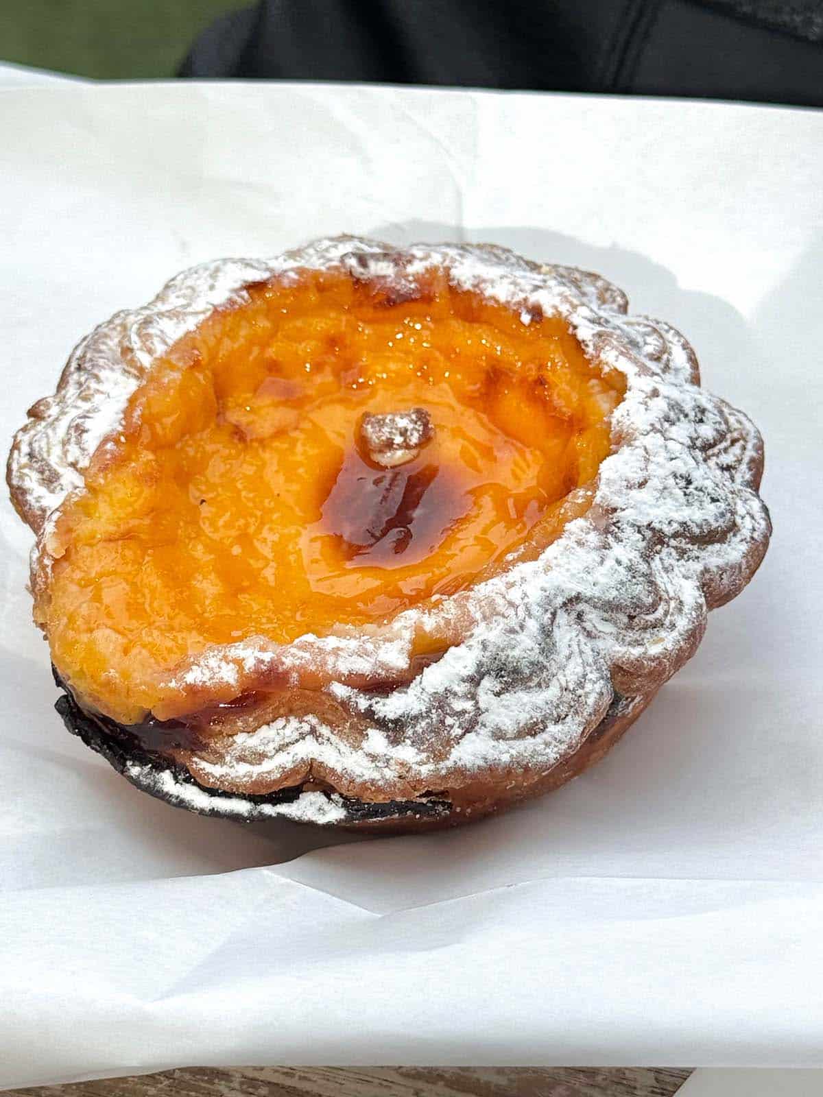 A custard tart from Sprout Bakery on James Street in Brisbane