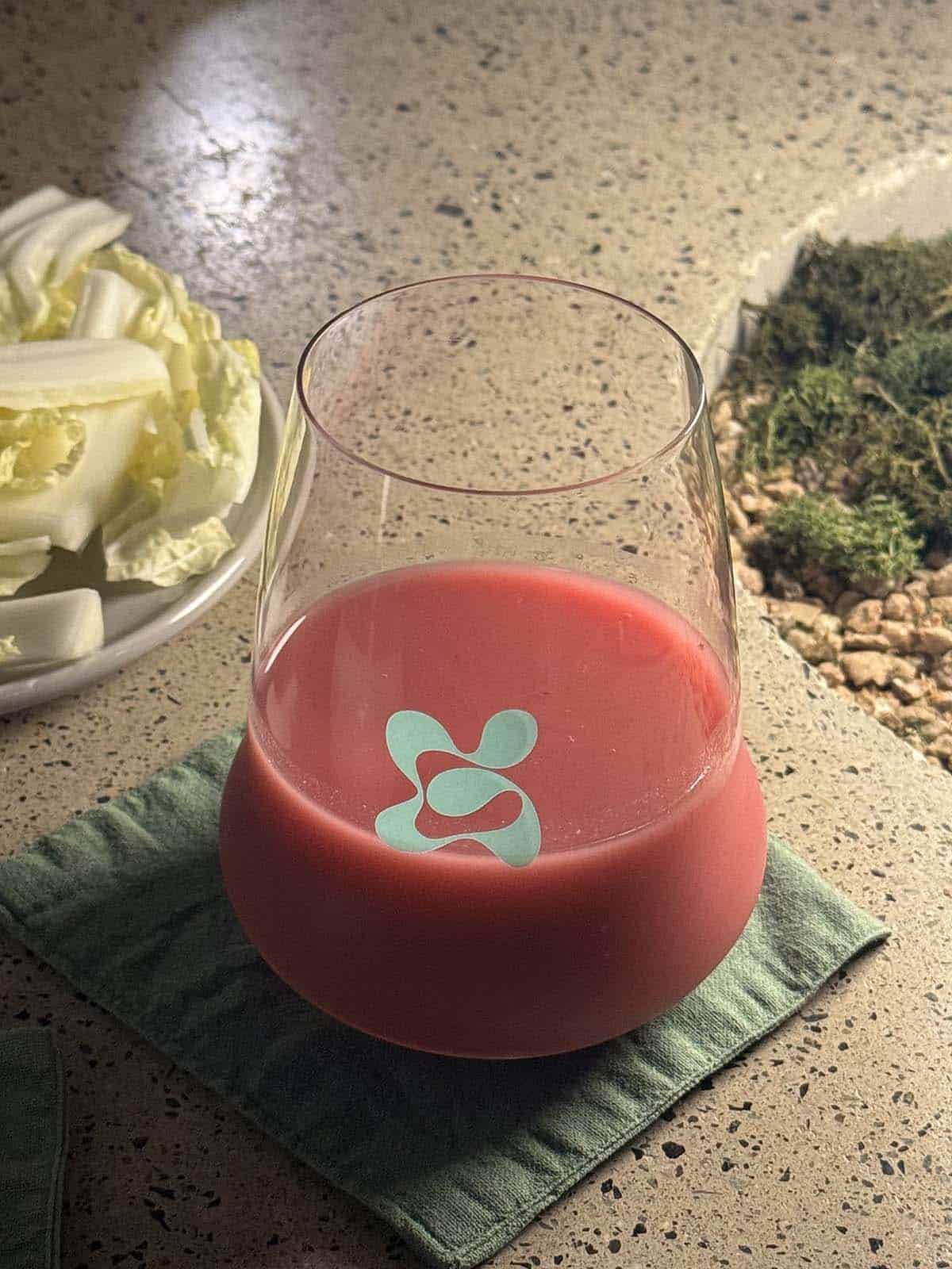 A moody image of a drink at Ggulggeok House in Busan, South Korea