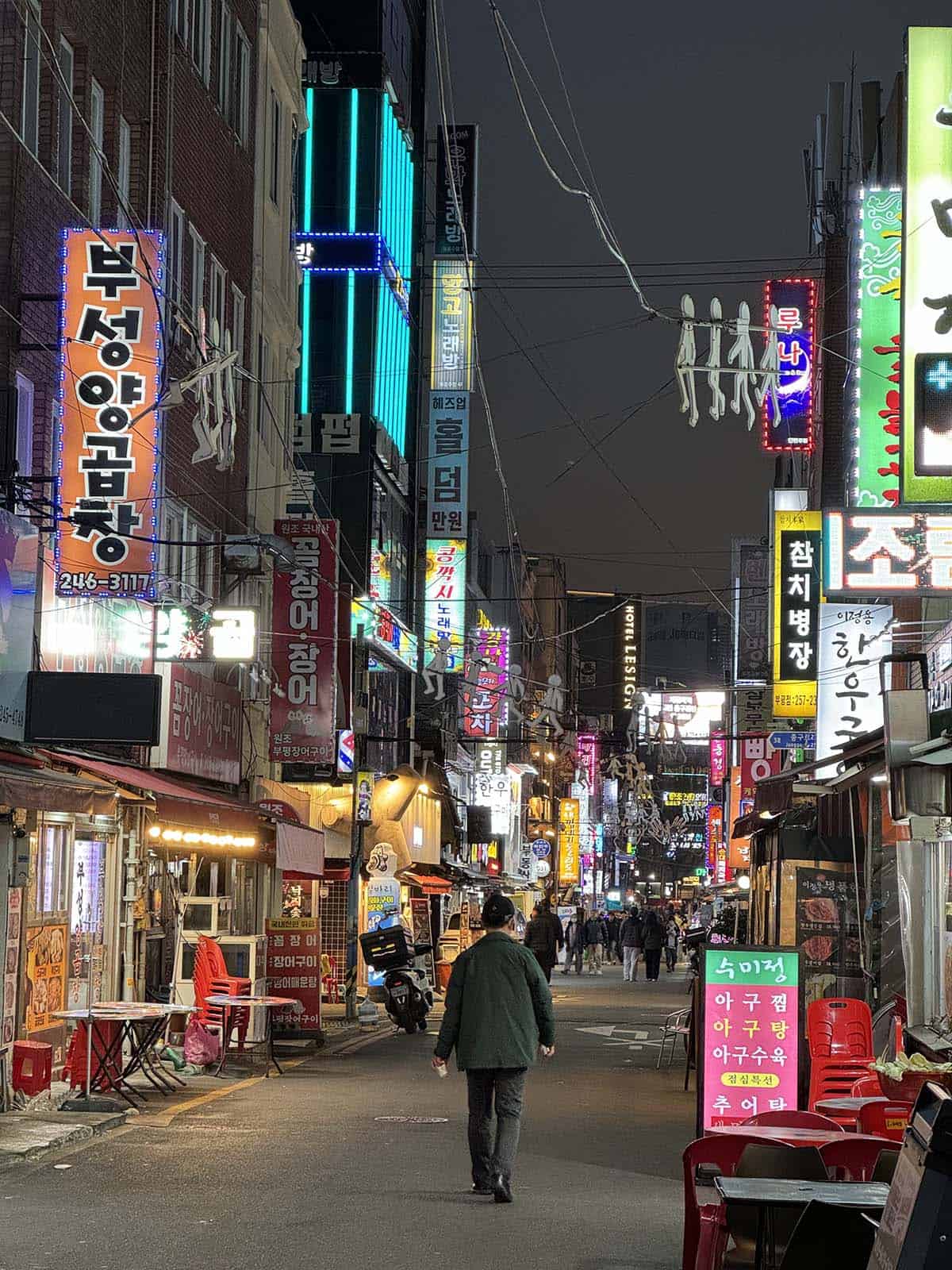 A night time streetscape in Seomyeon, Busan, South Korea
