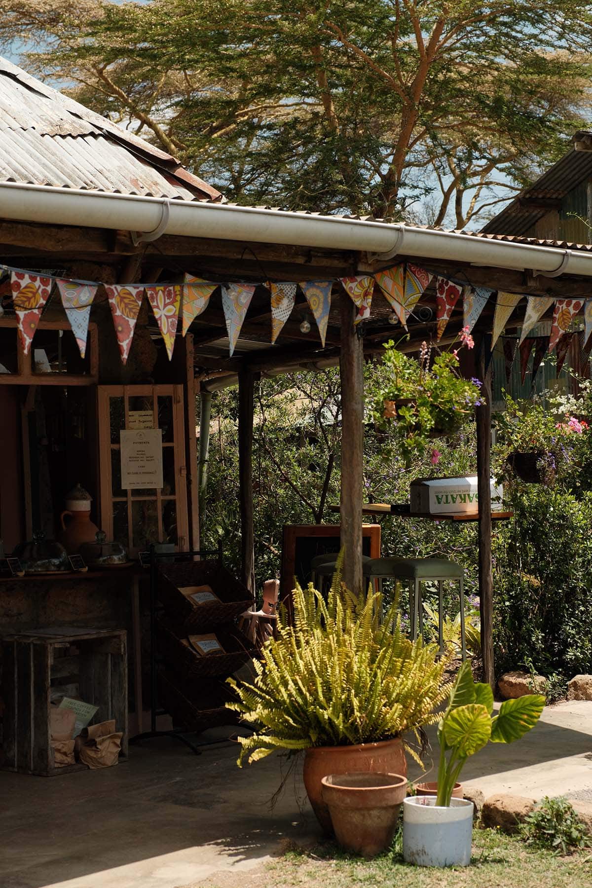An image of the coffee hut in Lake Naivasha