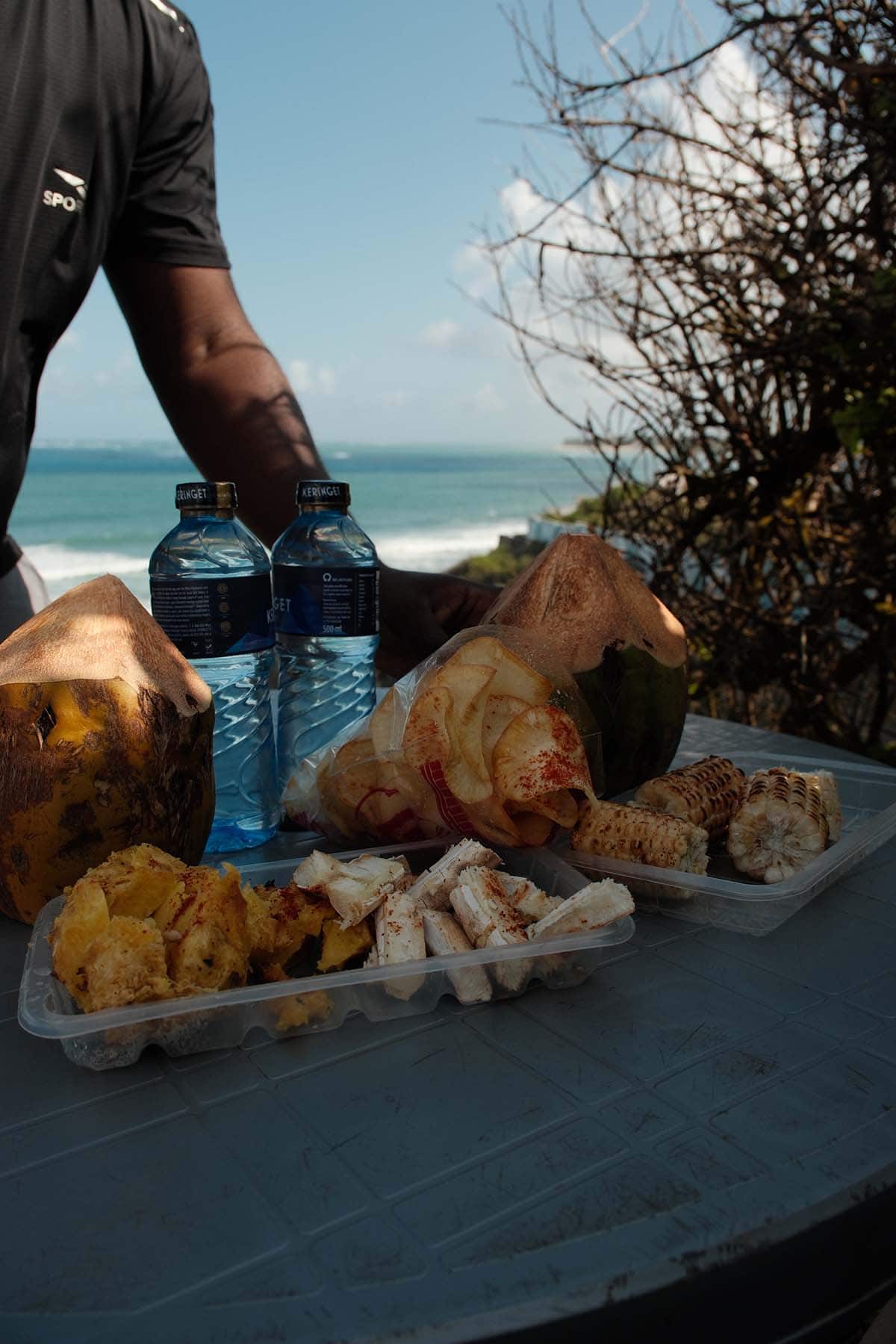 An image of Kenyan local street snacks eaten at Mombasa Lighthouse 