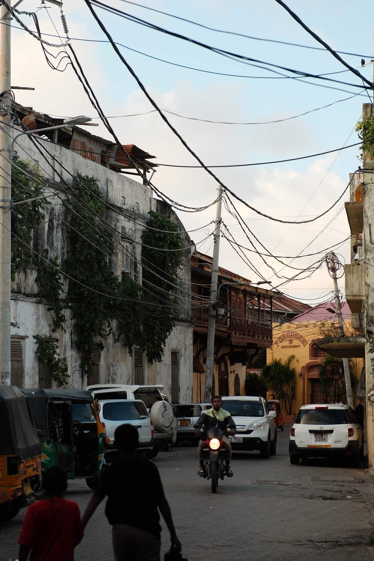 An image of old town Mombasa and Forodhani Restaurant 
