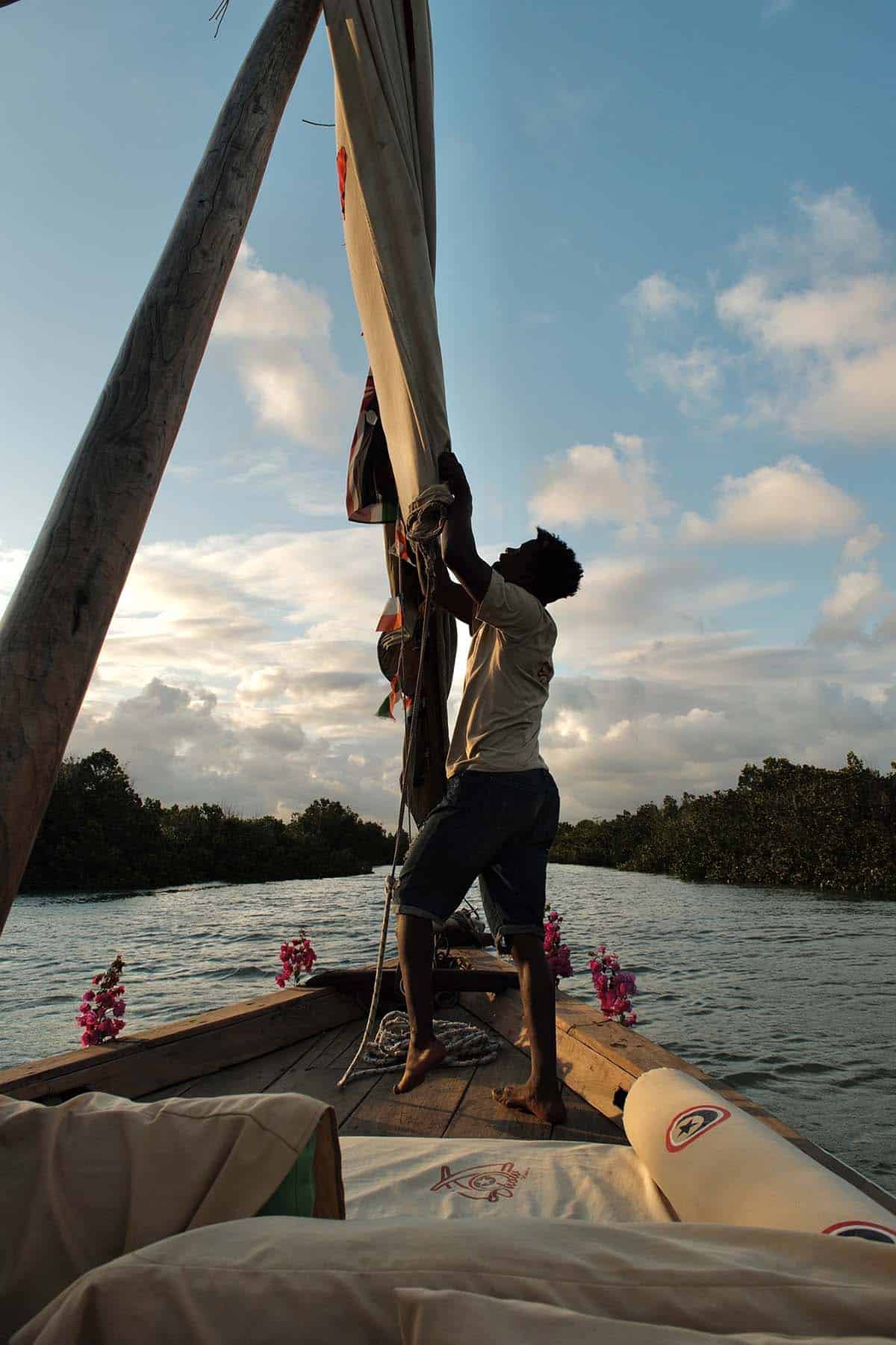 Aboard a dhow in Mombasa, Kenya