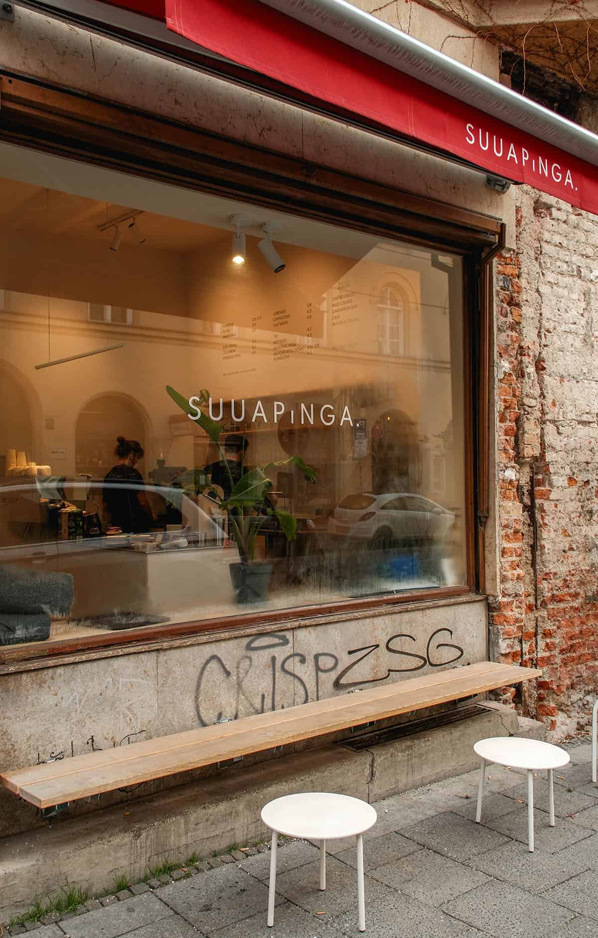 The storefront of a Suuapinga store in Munich, Germany