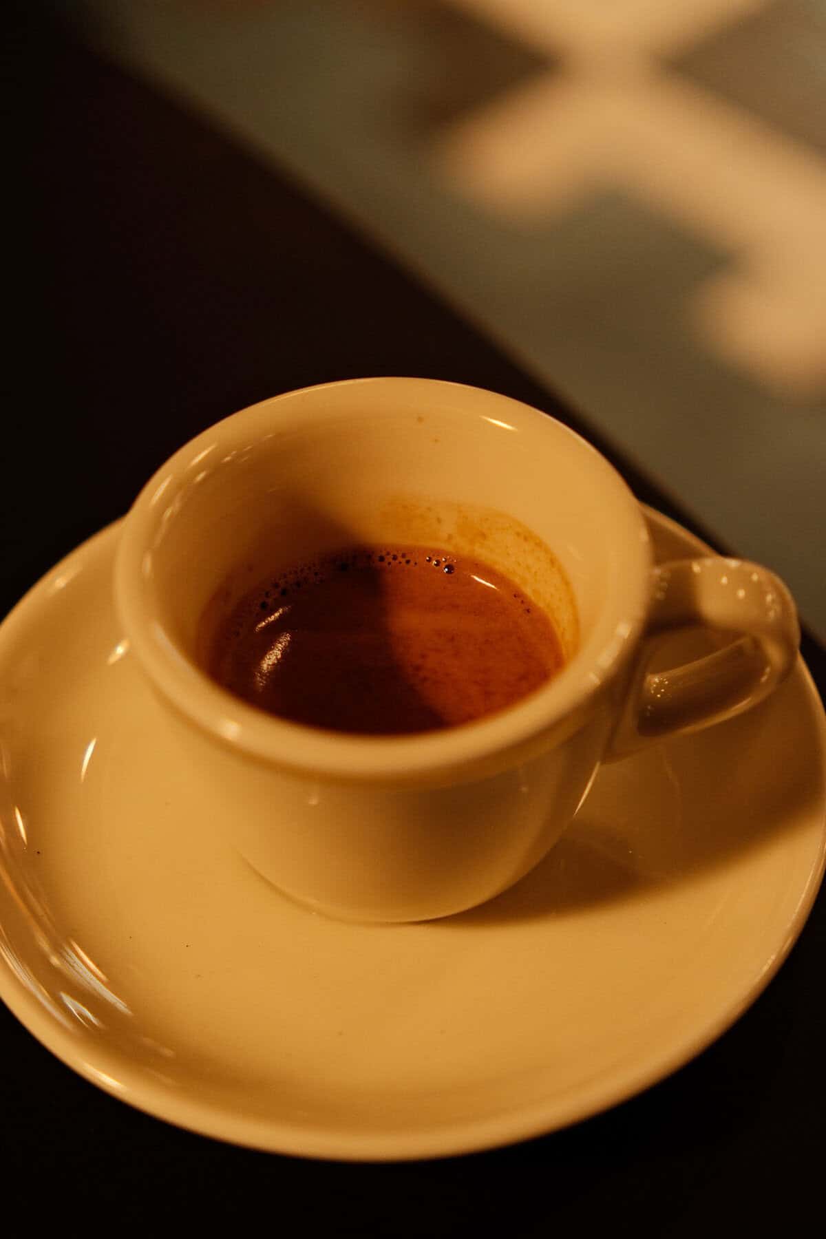An espresso from Kaffebonna in Tromso, Norway